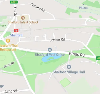 map for Shalford Post Office