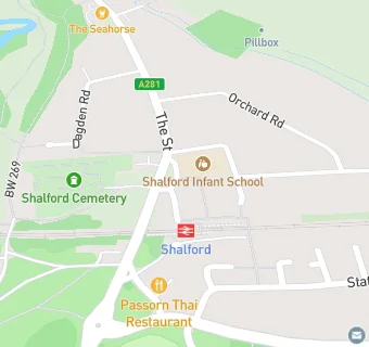 map for Cleverchefs at Shalford Infant & Nursery School