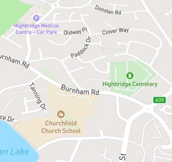 map for Churchfield Church School