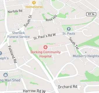 map for Dorking Hospital