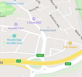 map for Woodbridge Hill Surgery