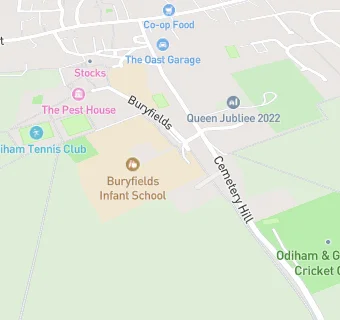 map for Buryfields Infant School