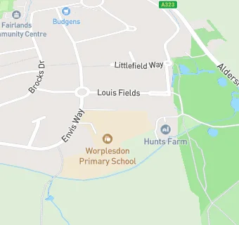 map for Worplesdon Primary School