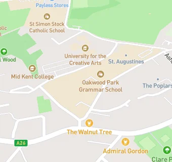 map for Oakwood Park Grammar School