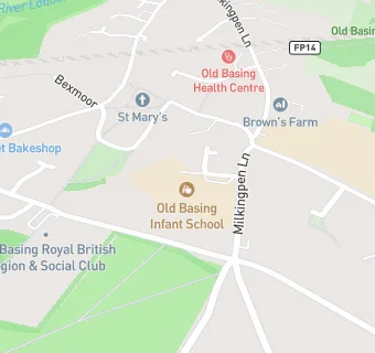 map for Old Basing Infant School