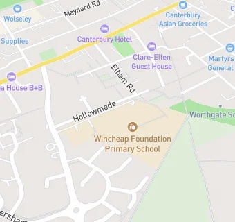 map for Wincheap Foundation Primary School