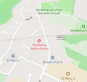 map for Old Basing Health Centre