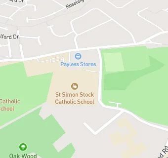 map for St Simon Stock Catholic School