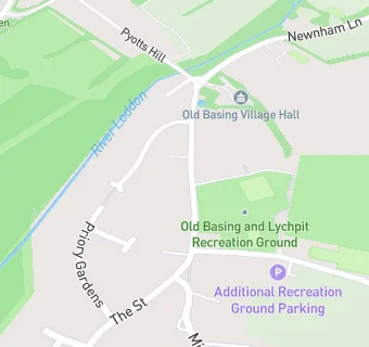 map for Old Basing Bowling Club