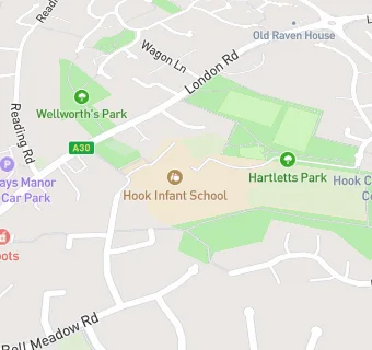 map for Hook Infant School