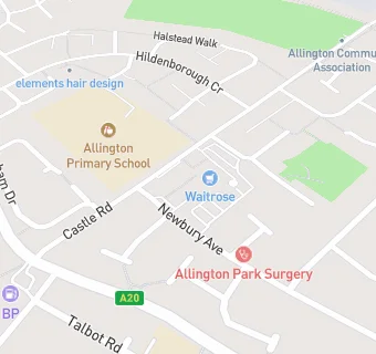 map for Allington Pharmacy