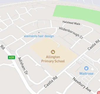 map for Allington Primary School