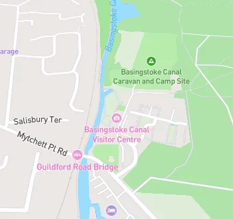 map for Basingstoke Canal Centre Camp Site & Leisure Facilities