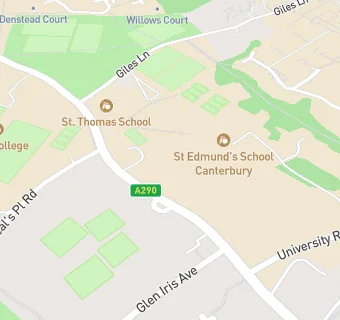 map for St Edmund's School Canterbury