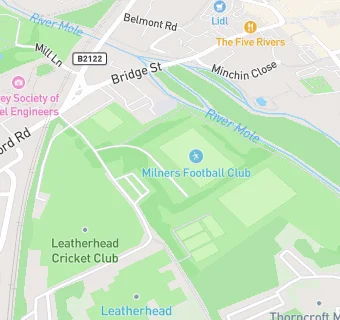 map for Leatherhead Football Club