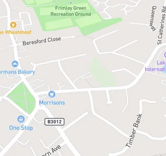 map for Bartlett Group Practice - Frimley Green