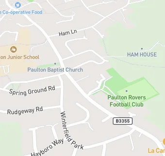 map for Paulton Rovers Social Club