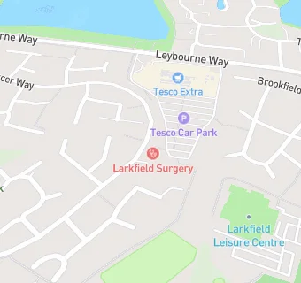 map for Larkfield Surgery, Chaucer Way