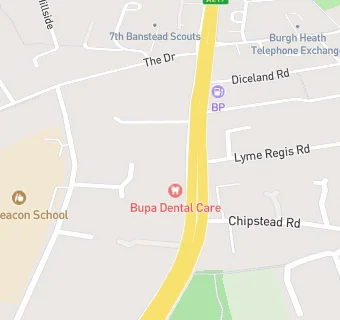 map for Bupa Dental Care, Banstead