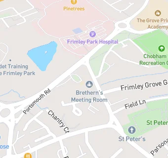 map for Frimley Town Montessori Nursery