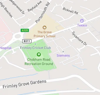 map for Frimley Cricket Club