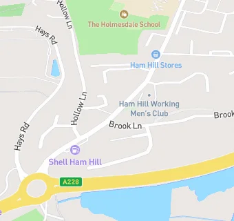 map for Ham Hill Working Mens Club