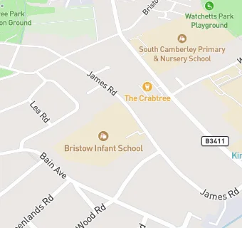 map for South Camberley Primary Breakfast And After School Club