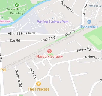 map for Maybury Surgery