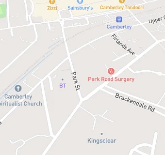 map for Camberley Dental Practice