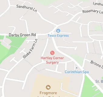 map for Oakley Health Group - Hartley Corner Surgery