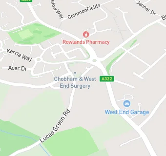 map for Chobham And West End Medical Practice (Lucas Green Road Branch)