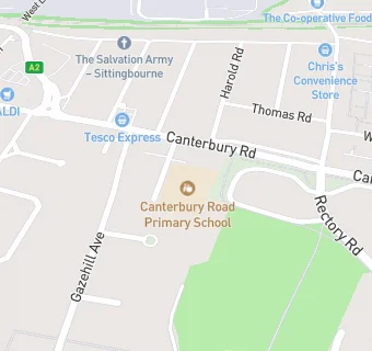 map for Canterbury Road Primary School