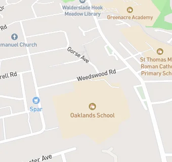 map for Oaklands Infant School