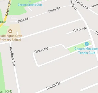 map for Cheam Fields Club