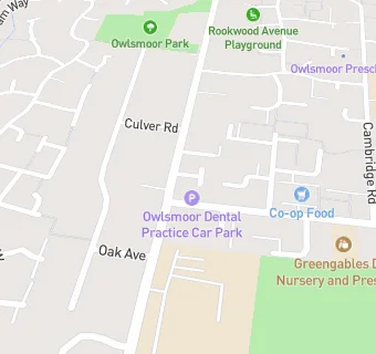 map for Owlsmoor Dental Practice