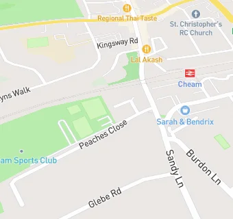 map for Cheam Sports Club