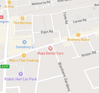 map for Bupa Dental Care, Wallington