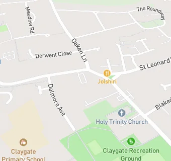 map for Claygate Martial Arts Centre