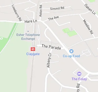 map for Claygate Fish Inn