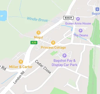 map for Bagshot Pharmacy