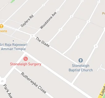 map for Stoneleigh Baptist Church