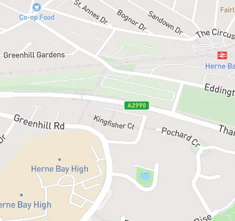 map for Herne Bay High School