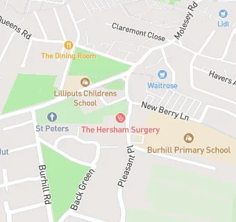 map for Hersham Surgery