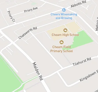map for Cheam Fields Primary School