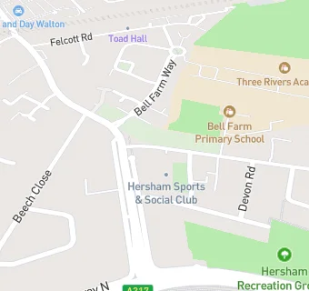 map for Hersham Sports & Social Club