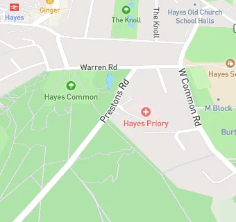 map for Hayes Grove Priory Hospital