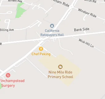 map for Finchampstead Day Nursery and Pre-School