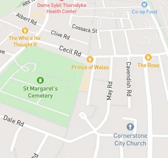 map for St Peter's Infant School