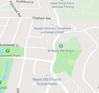 map for Hayes Village Hall