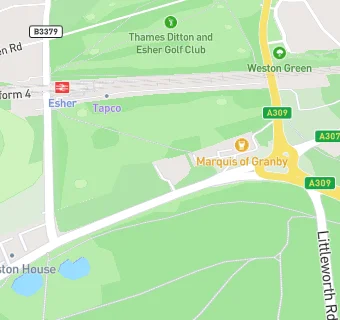 map for Thames Ditton & Esher Golf Club